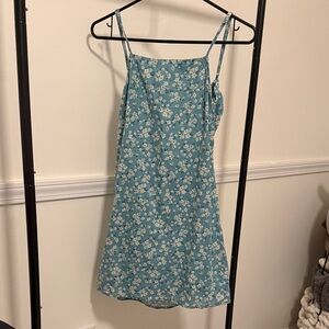 American Eagle Outfitters Blue Floral Backless Dress